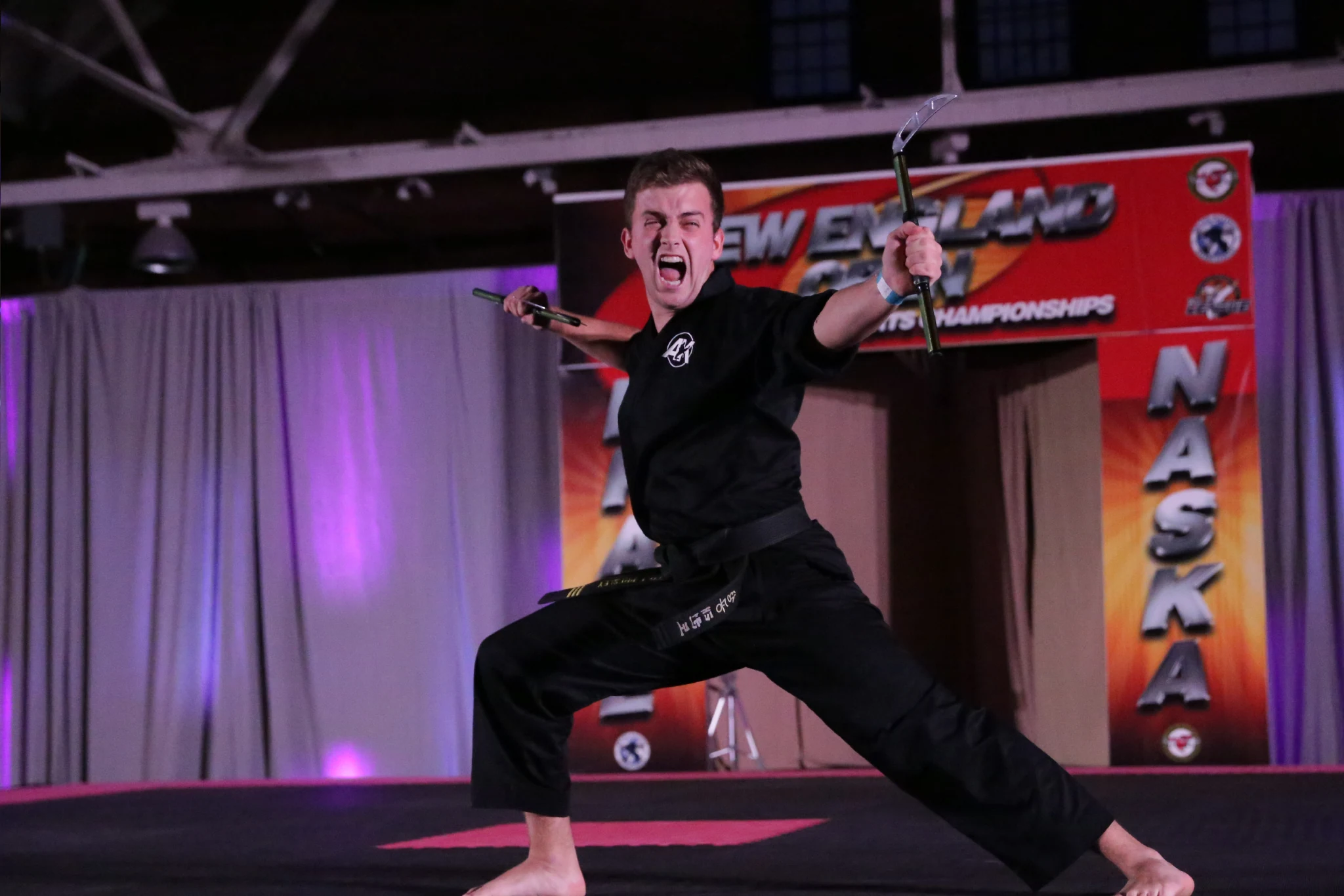 Weapons competitor performing at New England Open